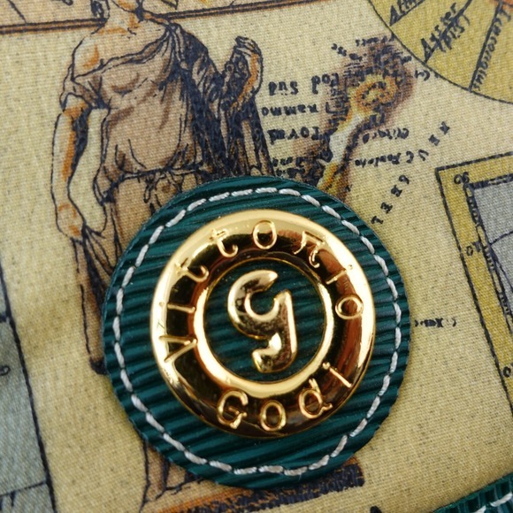 VTG Vittorio Godi World Map Mini Backpack Beige Green Atlas‎ PVC Eclectic Travel main image 10